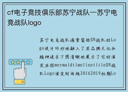 cf电子竞技俱乐部苏宁战队—苏宁电竞战队logo